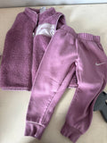 Nike Girls' Purple Fleece Vest and Sweatpants Set