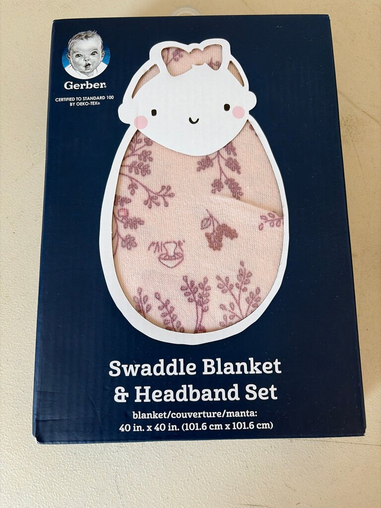 Gerber Swaddle Blanket & Headband Set