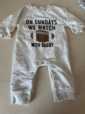 On Sundays We Watch with Daddy Baby Romper