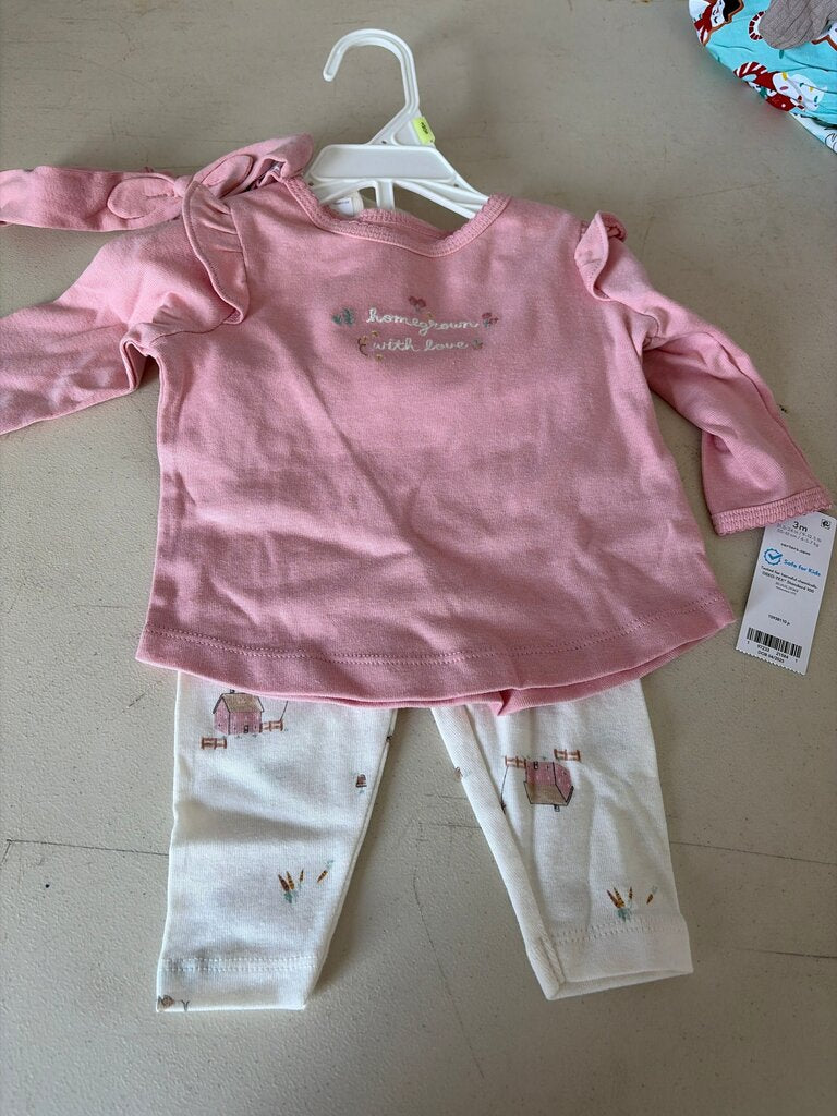 Carter's 3M Pink Toddler Outfit with Printed Pants