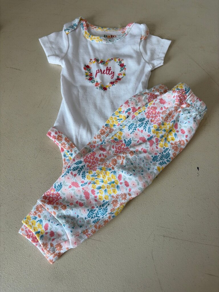 Baby Gear Floral Bodysuit and Pants Set