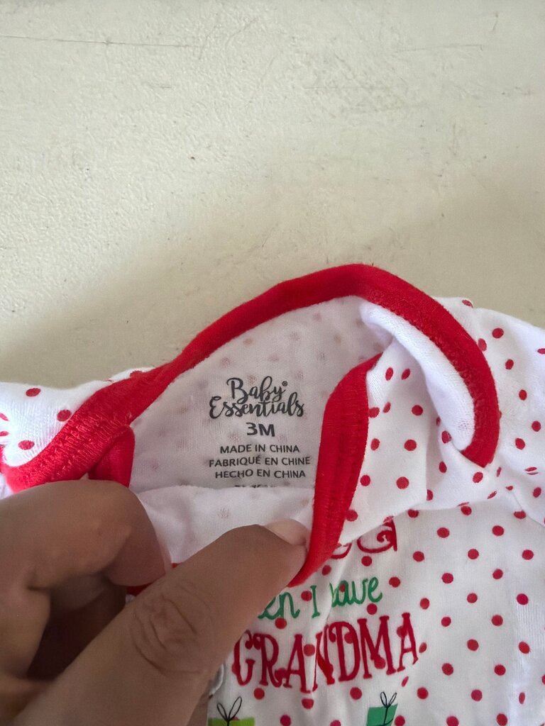 Baby Essentials Christmas Santa Bodysuit