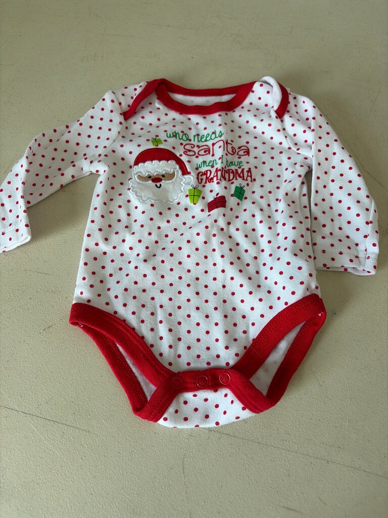 Baby Essentials Christmas Santa Bodysuit