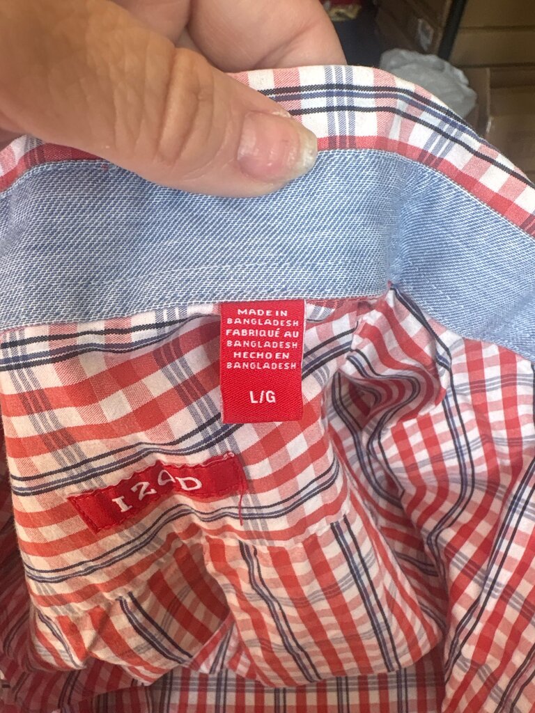 IZOD Red and Blue Checkered Shirt