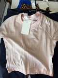 Pink Ribbed Short Sleeve Top