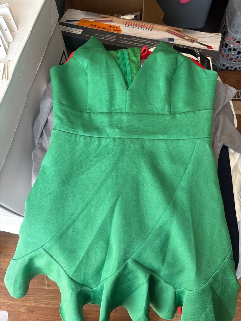 Medium Green Sleeveless Dress with Back Detail