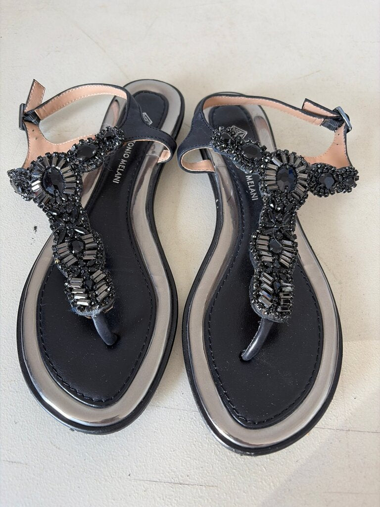 Black Beaded Sandals