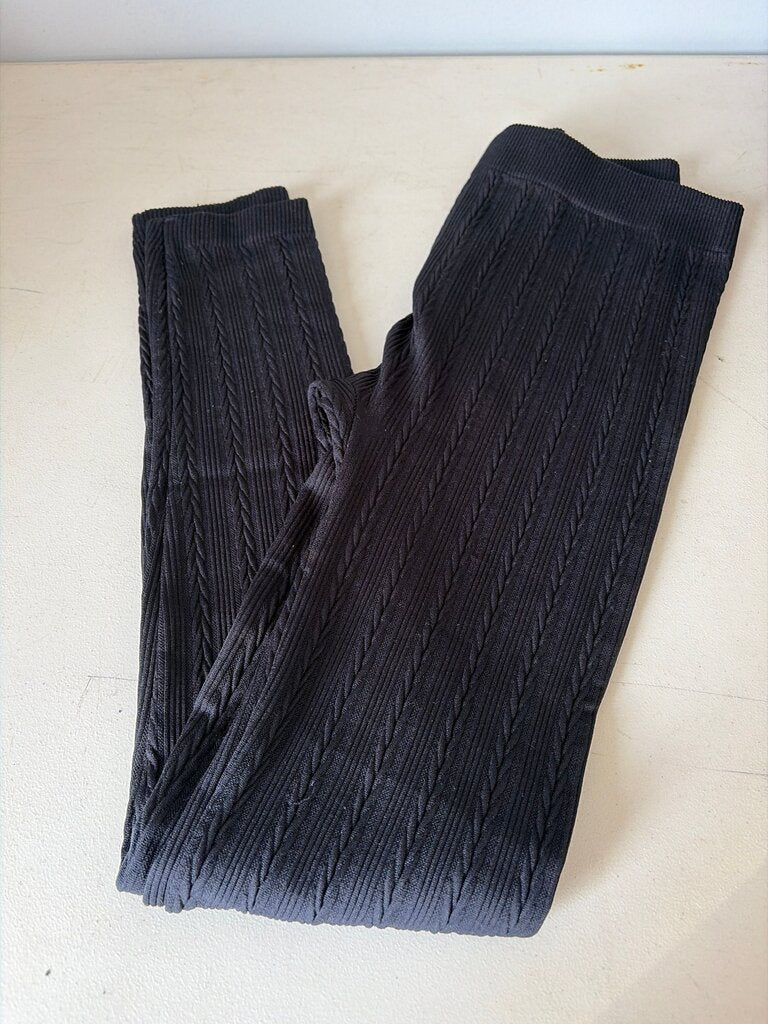 Black Cable Knit Leggings