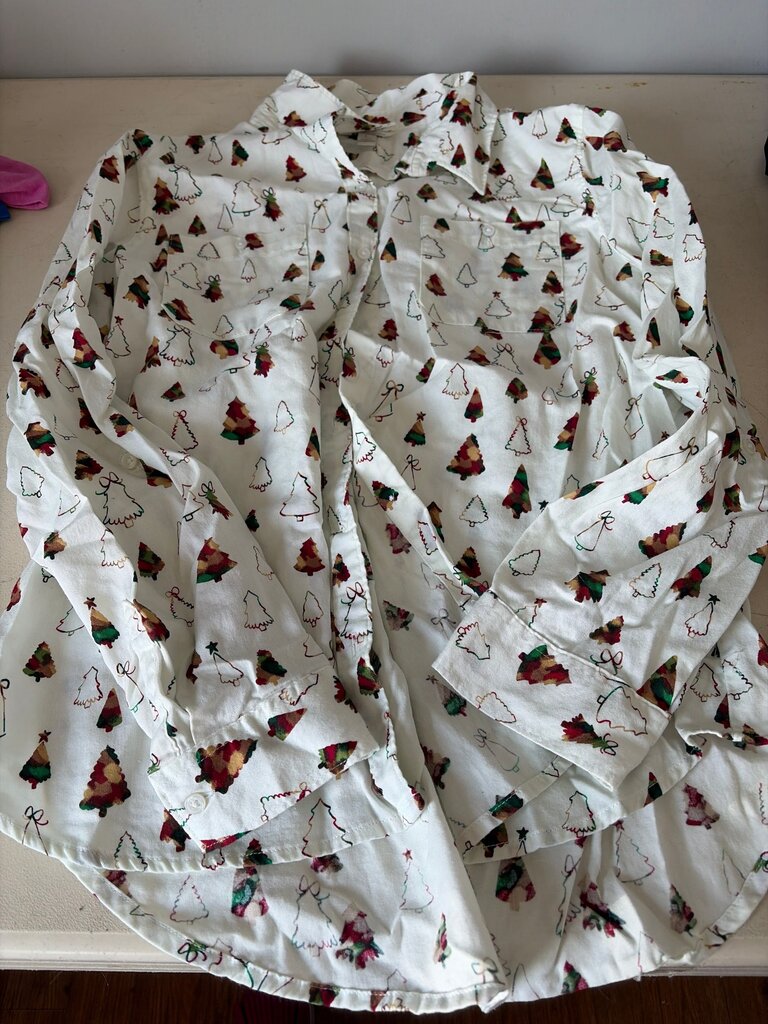 Cato Women's Large Holiday-Themed Button-Up Shirt