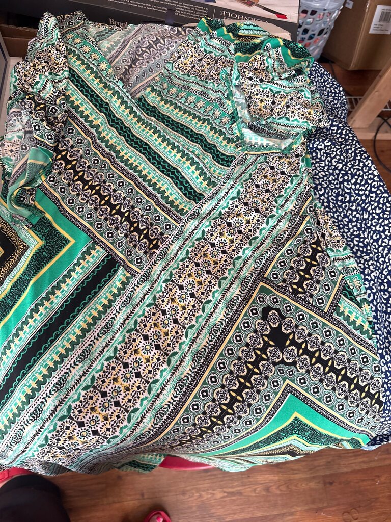 Rafaella Large Green Print Dress