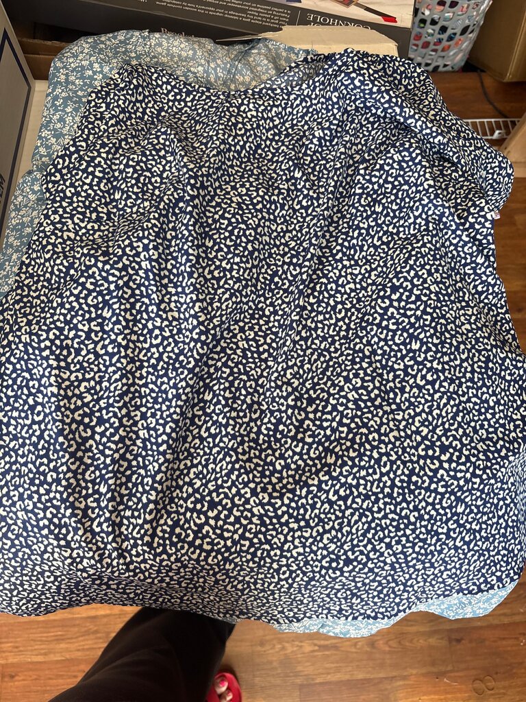 Navy and White Spot Print Dress