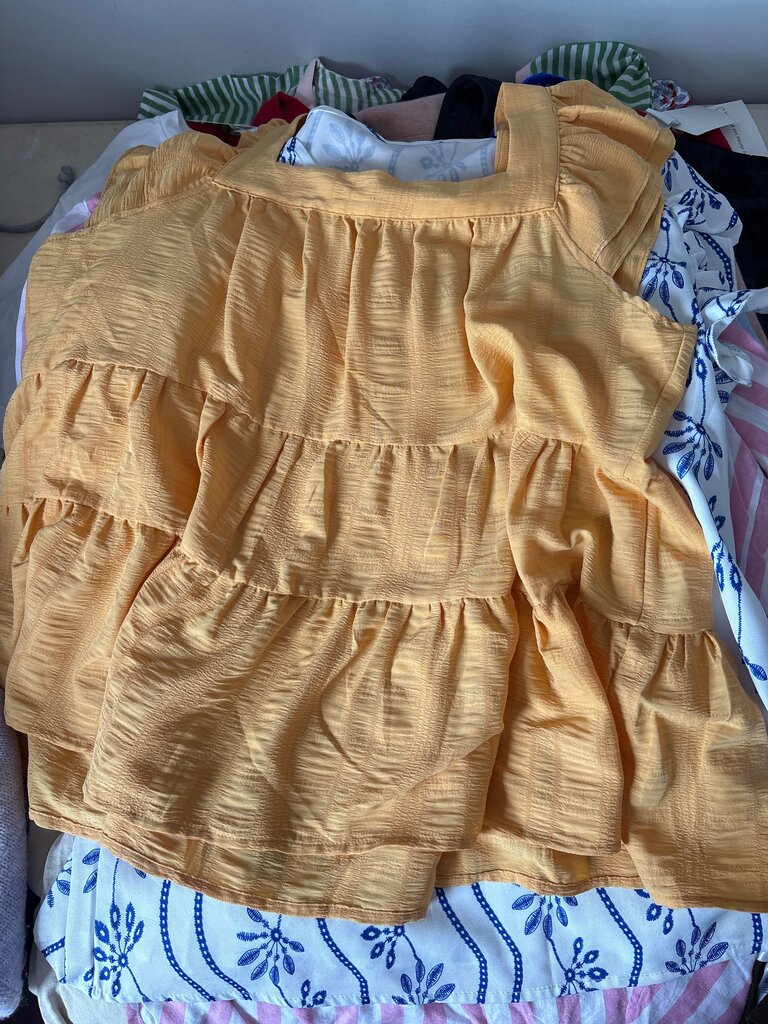 Entro Women's Yellow Tiered Tank Top