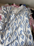 Women’s Blue Floral Print Blouse