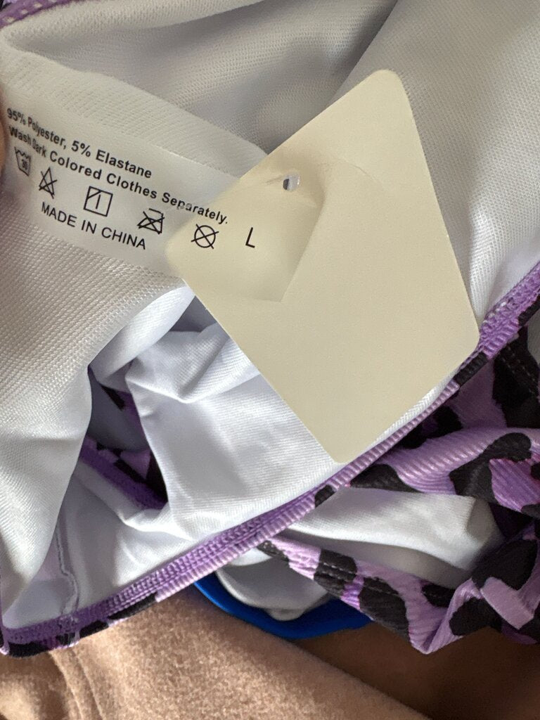 Purple Leopard Print Swimsuit