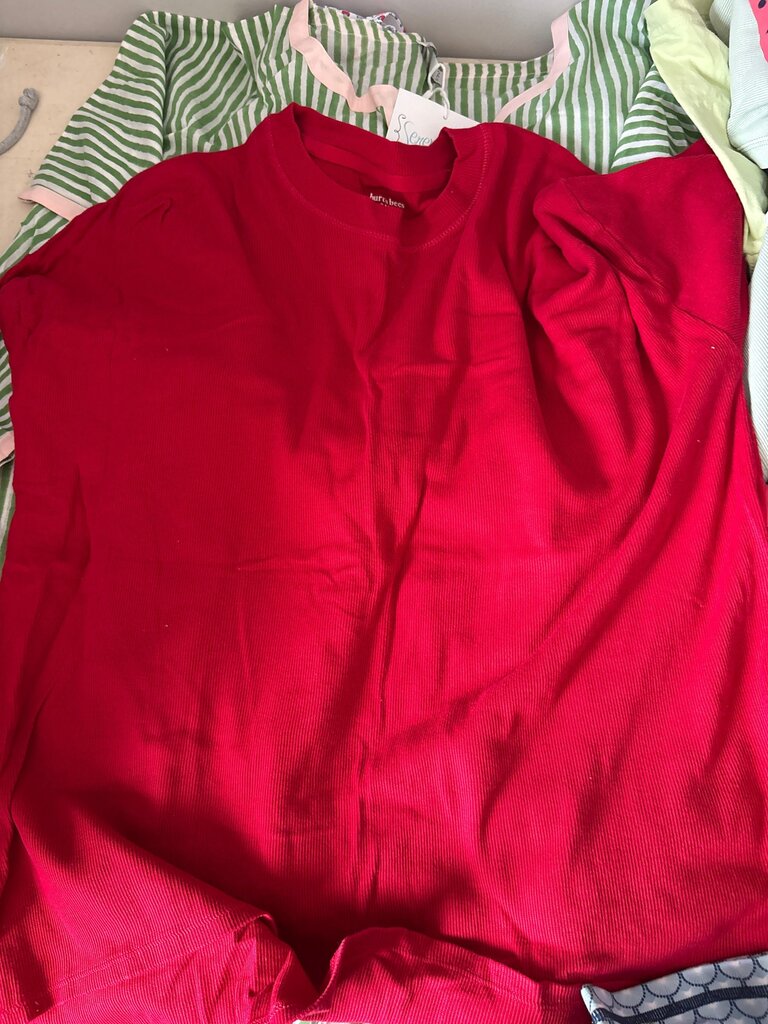 Red Ribbed T-Shirt