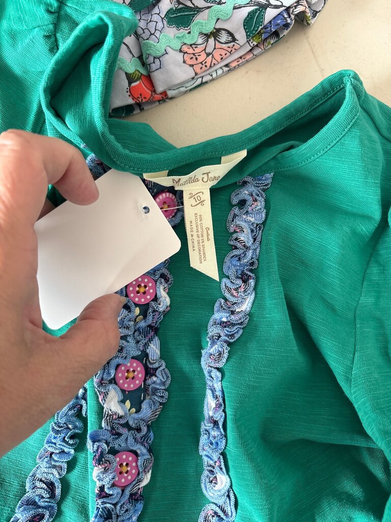Matilda Jane Green Dress with Floral Accents