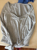 Gray Long Sleeve Top