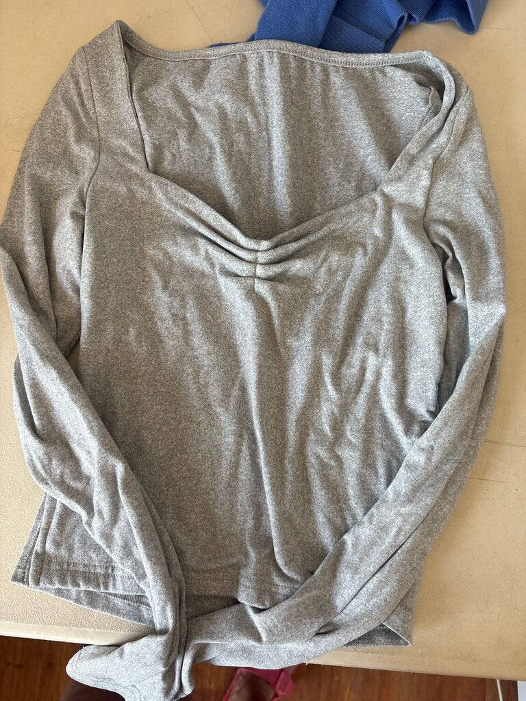 Gray Long Sleeve Top
