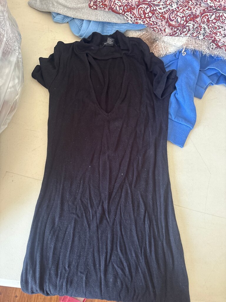 Forever 21 Black Ribbed Dress