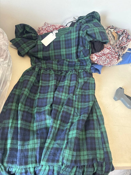 C&C Plaid Puff Sleeve Dress