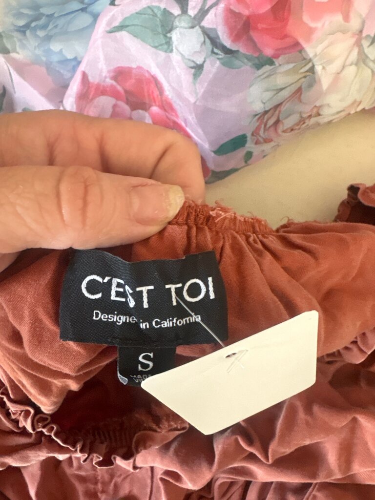 C'est Toi Women's Rust Off-Shoulder Dress