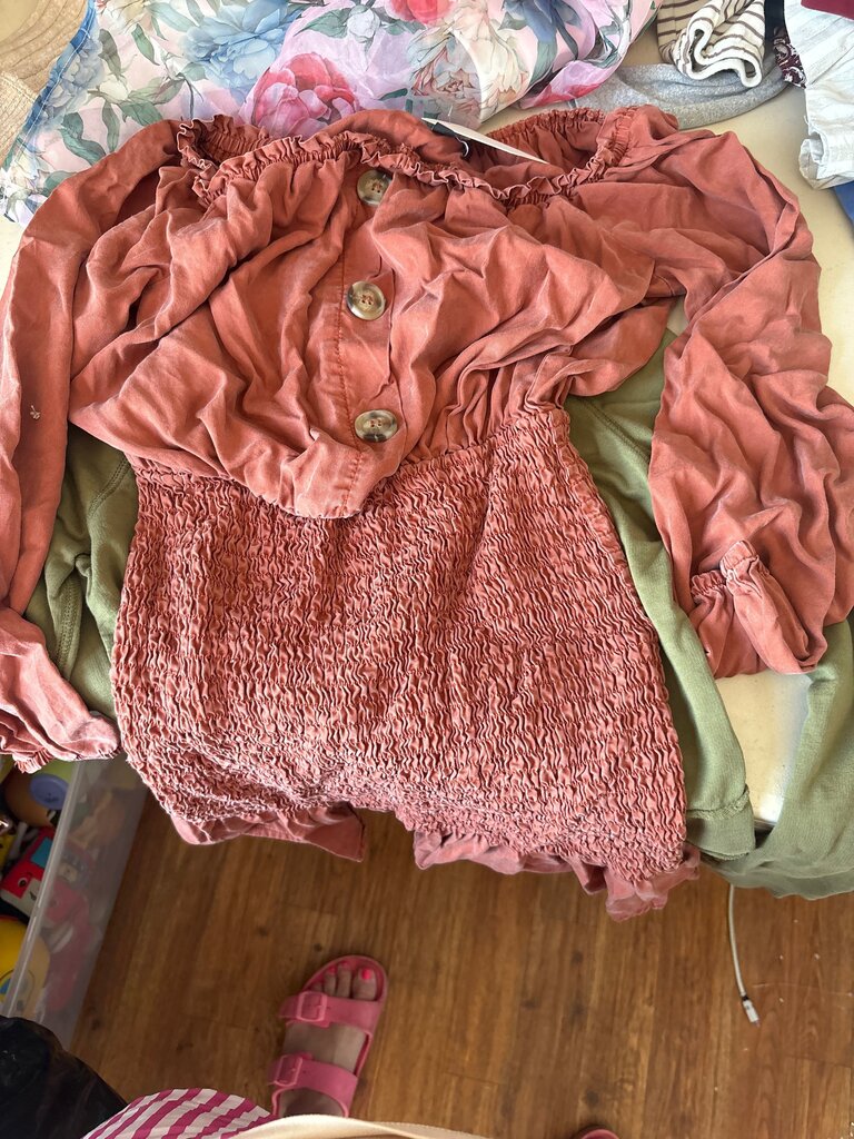 C'est Toi Women's Rust Off-Shoulder Dress