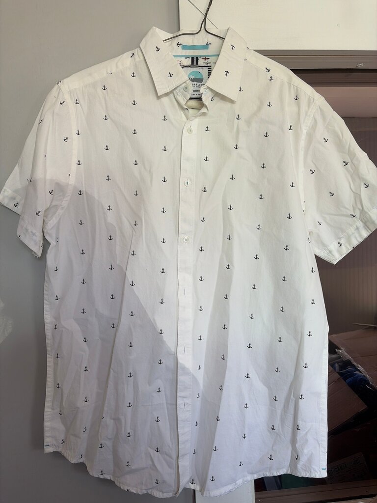 Denim & Flower Ricky Singh Short Sleeve Anchor Print Shirt