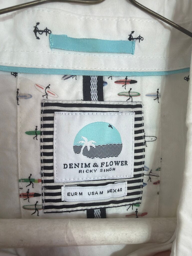 Denim & Flower Ricky Singh Short Sleeve Anchor Print Shirt