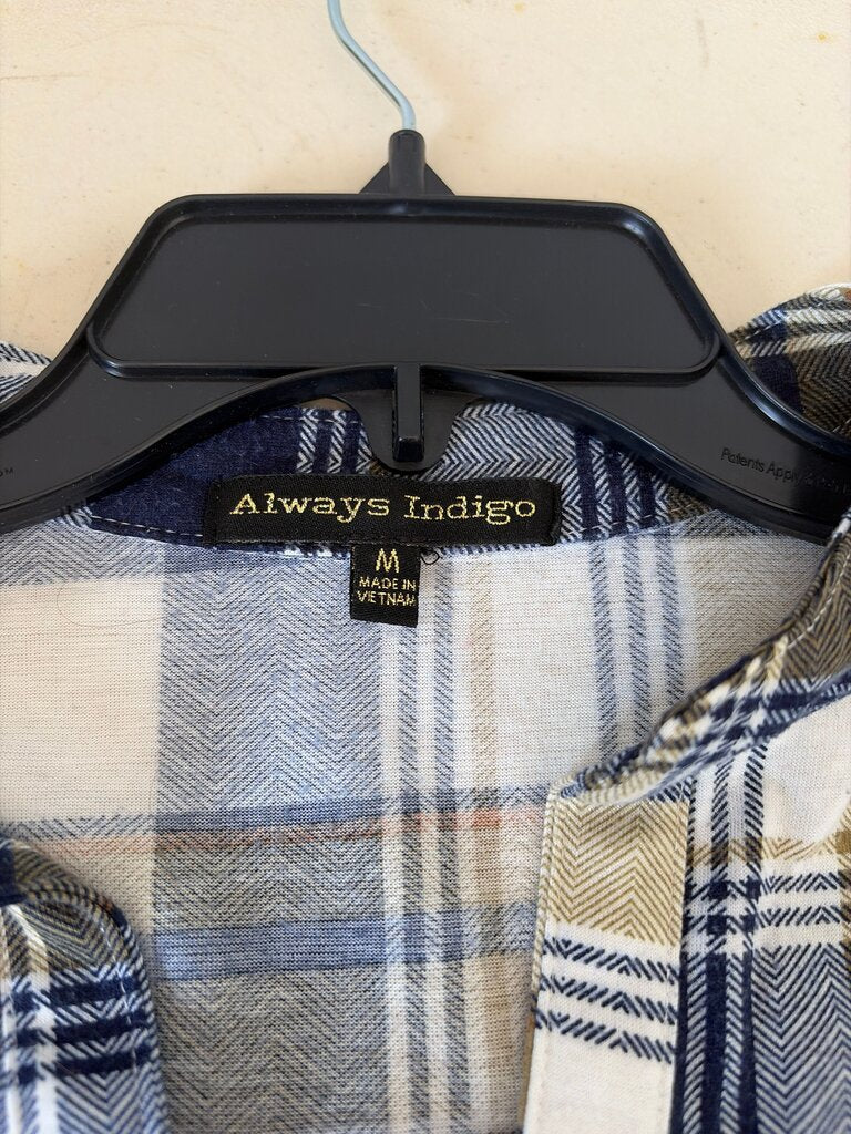 Always Indigo Plaid Top