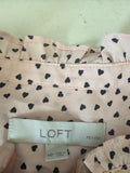 LOFT Petites Pink Heart Print Blouse