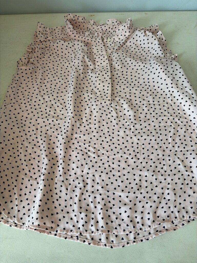 LOFT Petites Pink Heart Print Blouse