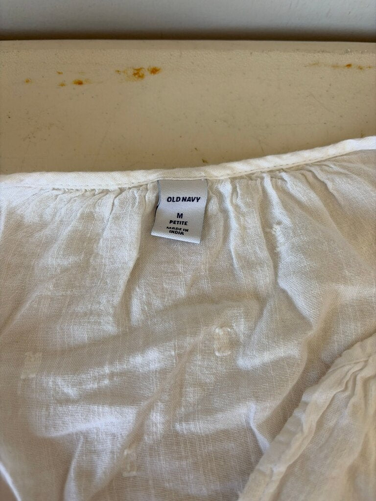 Old Navy Petite White Long Sleeve Top