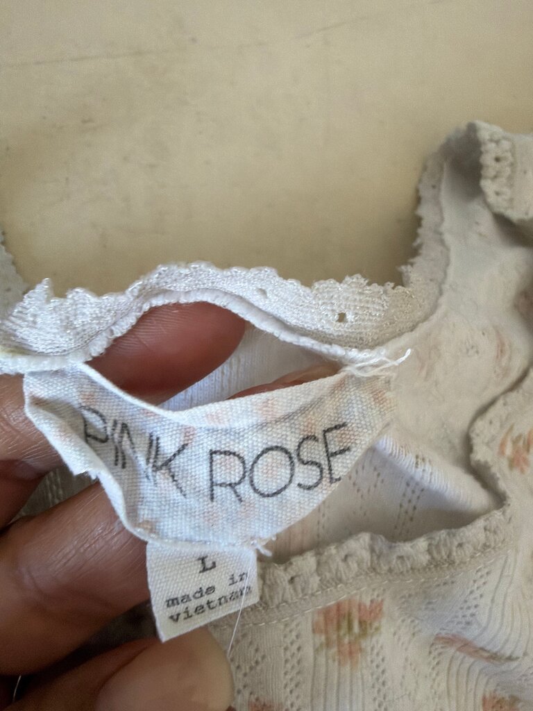 Pink Rose Floral Print Top