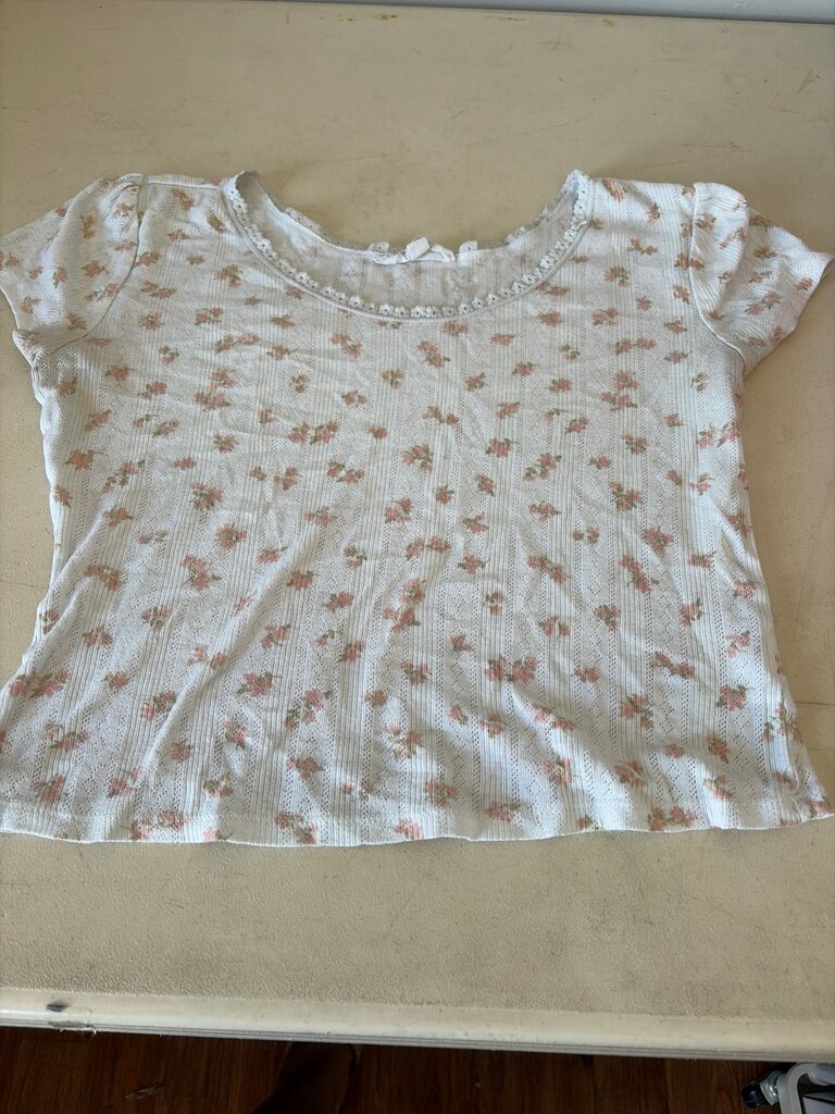 Pink Rose Floral Print Top