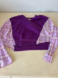 Purple Pullover with Plaid Sleeves