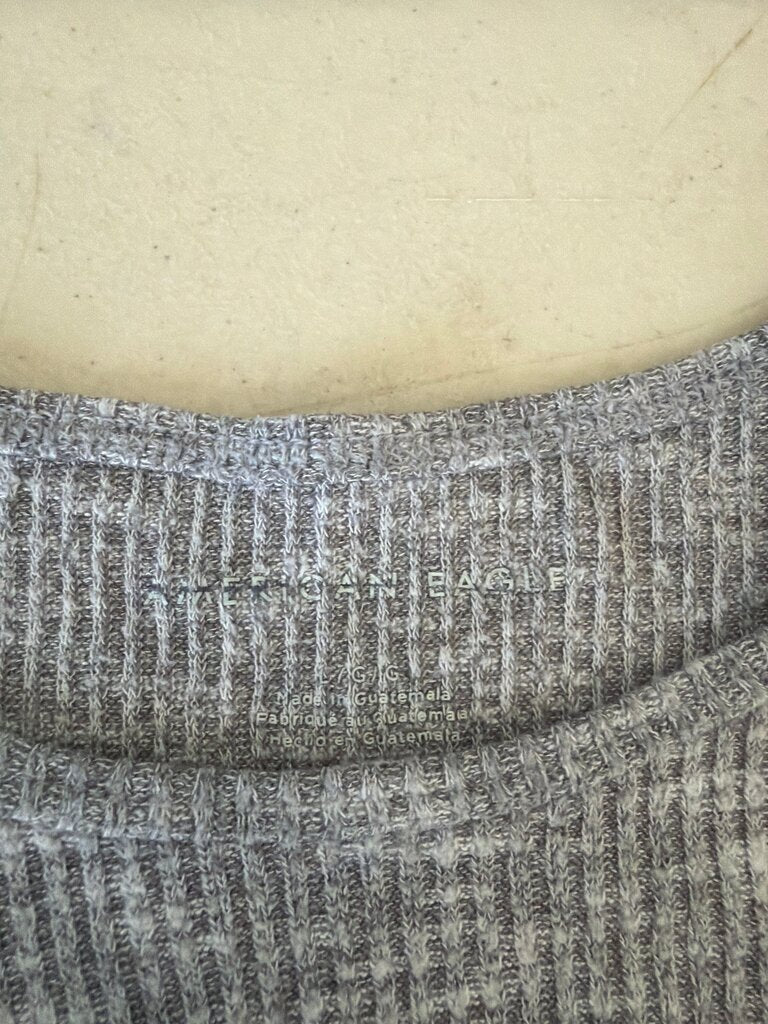 American Eagle Gray Ribbed Top