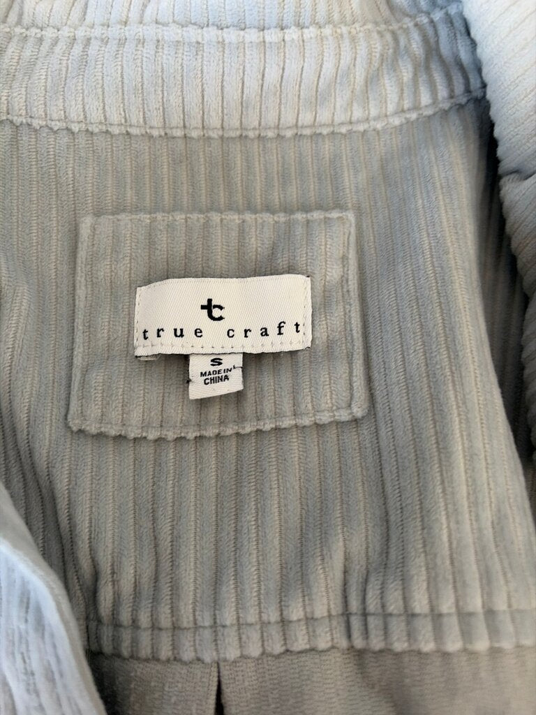 True Craft Light Blue Corduroy Crop Shirt