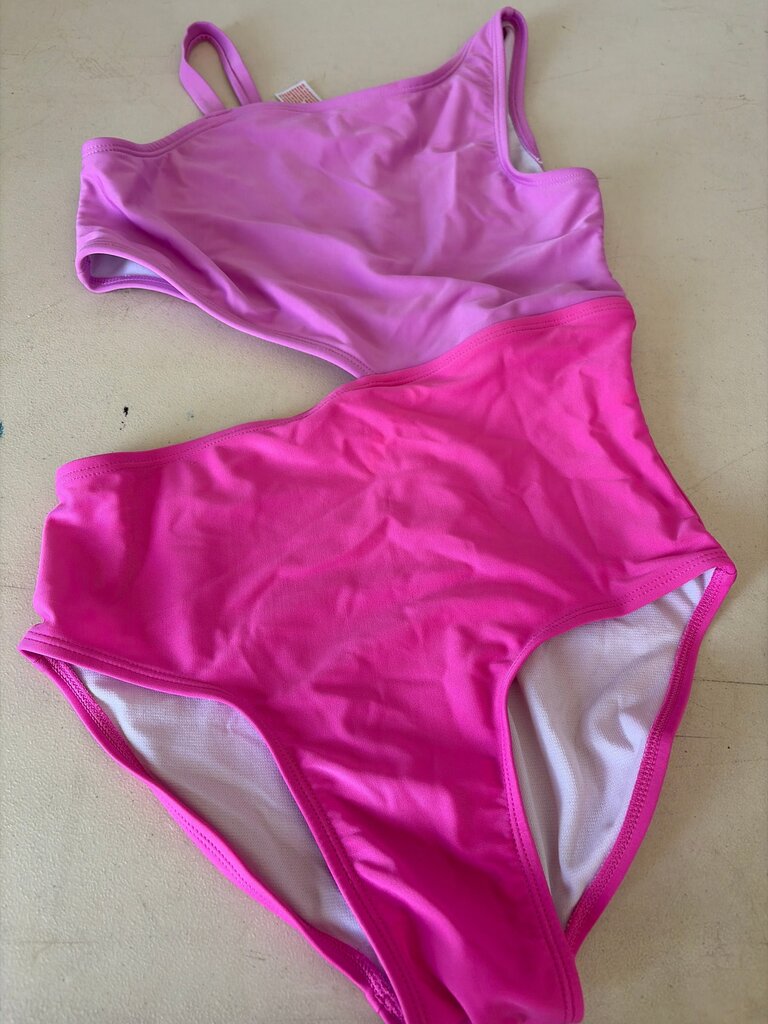 Cat & Jack Girls' Pink Two-Tone Swimsuit