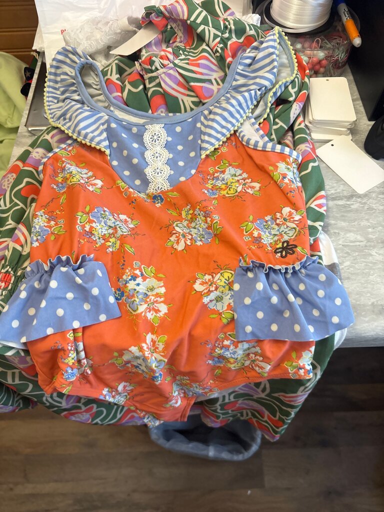 Matilda Jane Floral Romper with Ruffle Sleeves