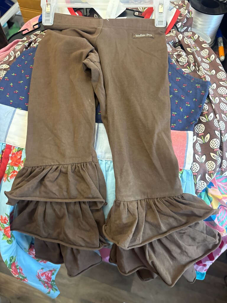 Brown Ruffled Leggings