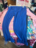 Girls Blue Ruffled Leggings