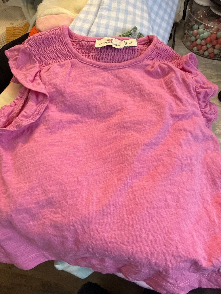Vineyard Vines Pink Smocked Top