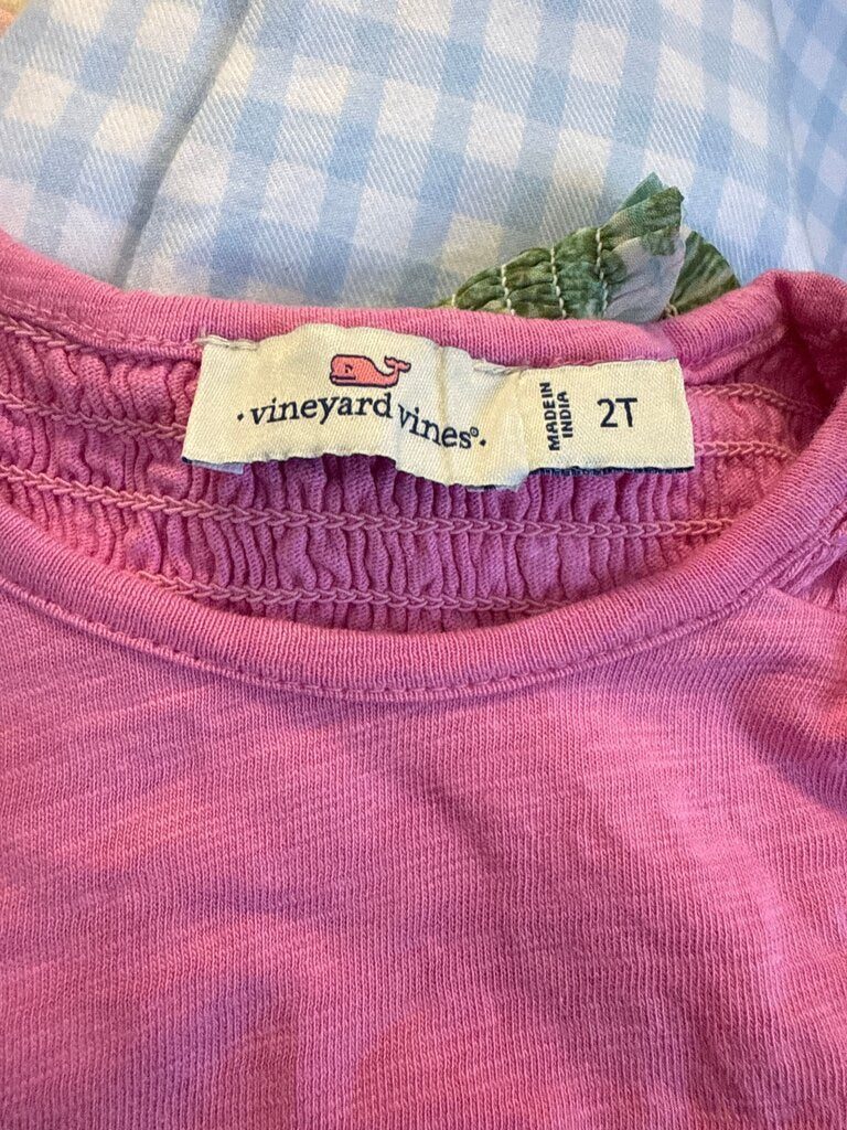 Vineyard Vines Pink Smocked Top