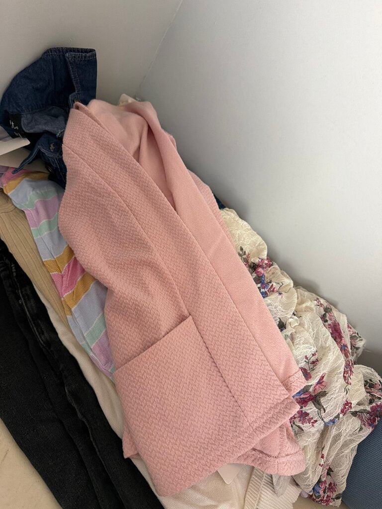 Pink Waffle Knit Cardigan