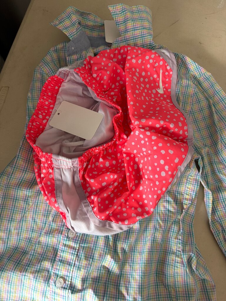 Nike Girls' Swim Set in Pink and Multicolor Checkered