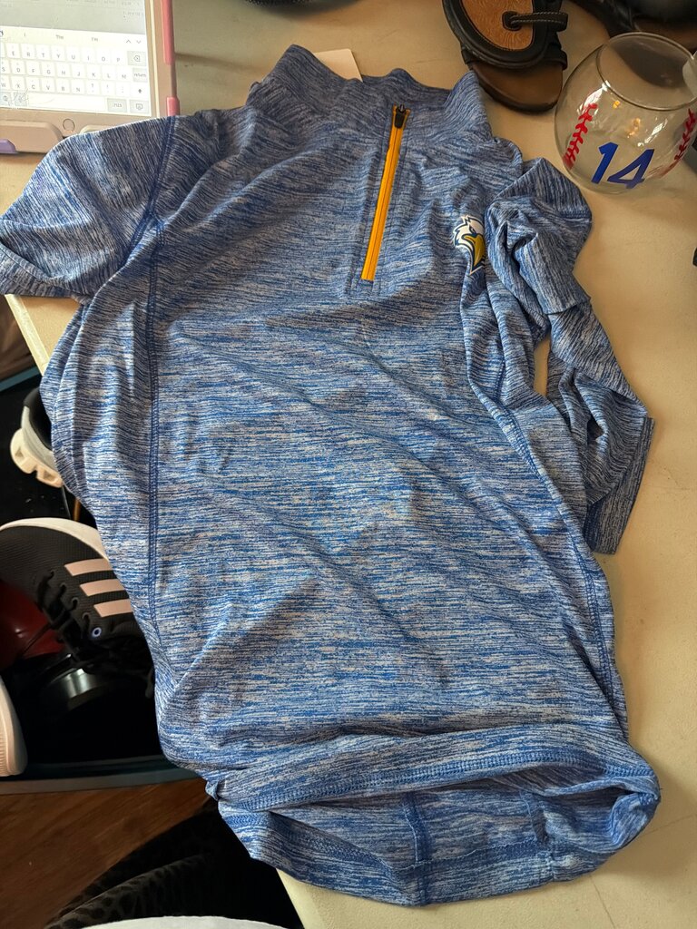 Blue Quarter Zip Athletic Top