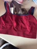 Red Bralette with Navy Trim