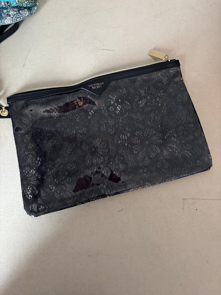 Victorias Secret Black Lace Clutch
