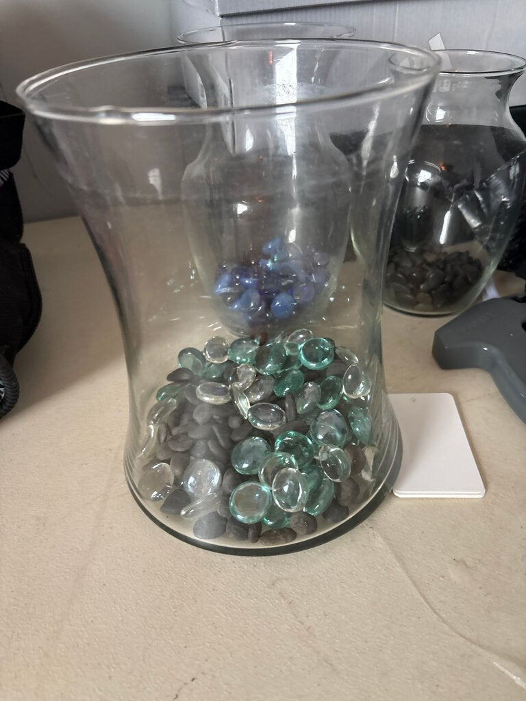 Decorative Glass Stones in Clear Vase
