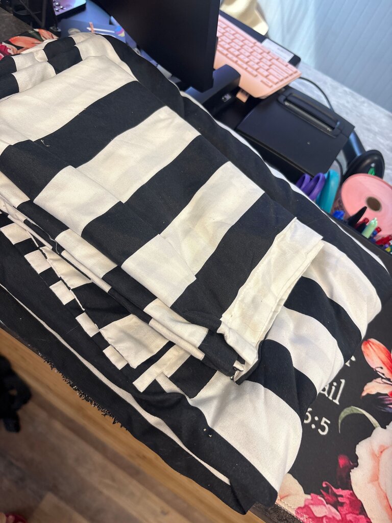 Full Black and White Striped Fabric